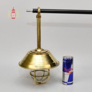 Hanging Vintage Brass Cargo Pendant Light with Brass Cap