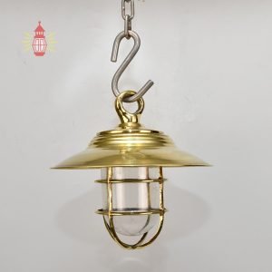 - DSC 8247 SL 10746 Vintage Brass Hanging Ship Lamp with Round Shade
