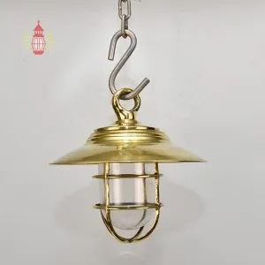 - DSC 8247 SL 10746 Vintage Brass Hanging Ship Lamp with Round Shade