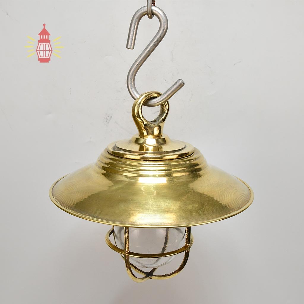 - DSC 8249 SL 10746 Vintage Brass Hanging Ship Lamp with Round Shade