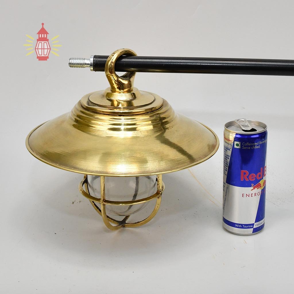 - DSC 8253 SL 10746 Vintage Brass Hanging Ship Lamp with Round Shade