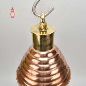Vintage Ribbed Copper Deck Pendant Light