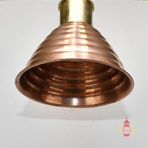 Vintage Ribbed Copper Deck Pendant Light