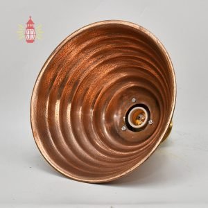 Vintage Ribbed Copper Deck Pendant Light