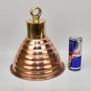 Vintage Ribbed Copper Deck Pendant Light