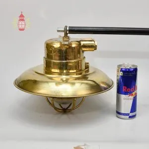 - DSC 8270 SL 10747 Antique Wiska Brass Nautical Ceiling Lamp with Shade