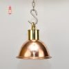 Vintage Copper Deck Pendant Light Nautical Style