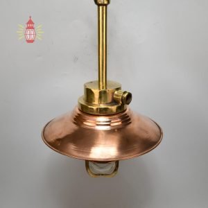 Antique Brass Nautical Pendant with Copper Shade