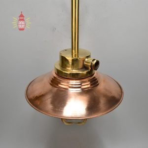 Antique Brass Nautical Pendant with Copper Shade