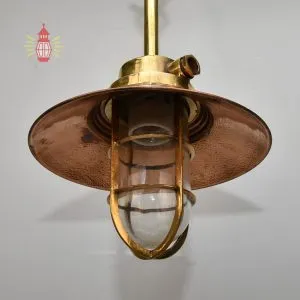 - DSC 8284 SL 10753 Antique Brass Nautical Pendant with Copper Shade