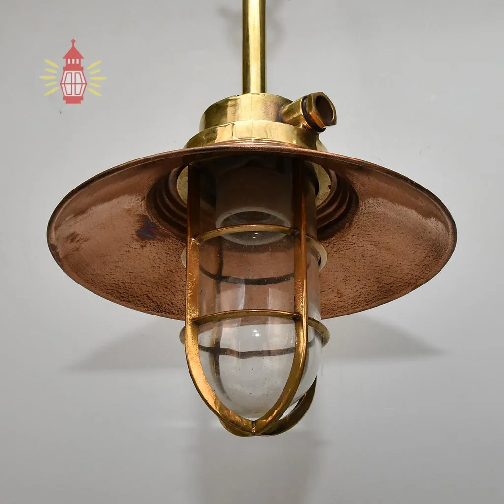 - DSC 8284 SL 10753 Antique Brass Nautical Pendant with Copper Shade