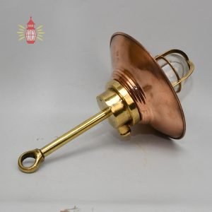 Antique Brass Nautical Pendant with Copper Shade