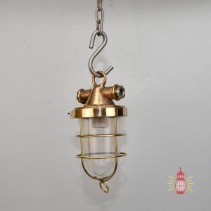 Vintage Brass Hanging Ship Lamp – Classic Nautical Light