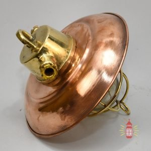 Hanging Brass lamp with copper shade