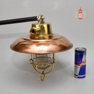 Hanging Brass lamp with copper shade