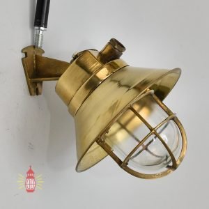 Wall mount Ben lamp 45 Degree with brass cap - Original Antique