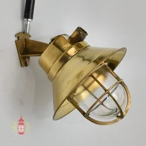 Antique Nautical Brass Wall Lamp 45 Degree