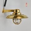- DSC 8365 SL 10772 Authentic Vintage Wiska German Brass Nautical Wall Light with Shade
