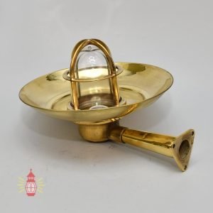 Authentic Vintage Wiska German Brass Nautical Wall Light with Shade