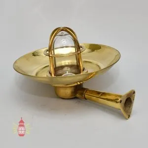 - DSC 8371 SL 10772 Authentic Vintage Wiska German Brass Nautical Wall Light with Shade