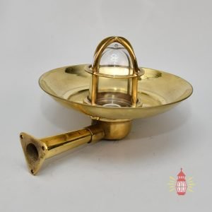 Authentic Vintage Wiska German Brass Nautical Wall Light with Shade