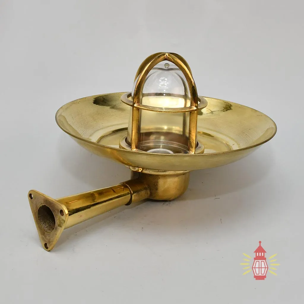 - DSC 8372 SL 10772 Authentic Vintage Wiska German Brass Nautical Wall Light with Shade