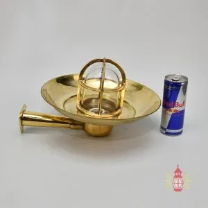 - DSC 8373 SL 10772 Authentic Vintage Wiska German Brass Nautical Wall Light with Shade
