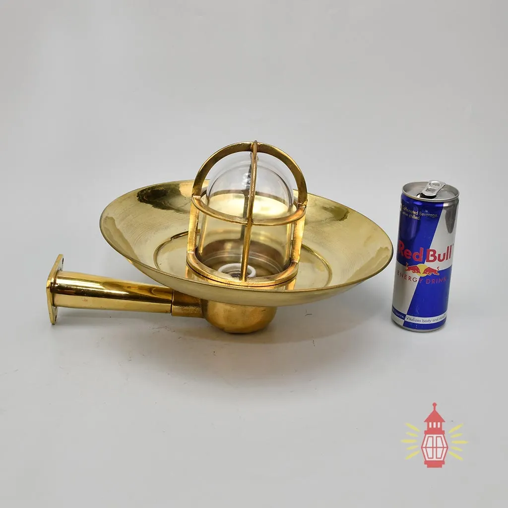 - DSC 8373 SL 10772 Authentic Vintage Wiska German Brass Nautical Wall Light with Shade