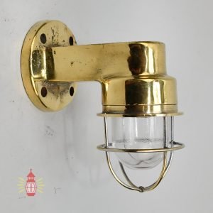 Authentic Vintage Small 90 Degree Brass Nautical Passage Light