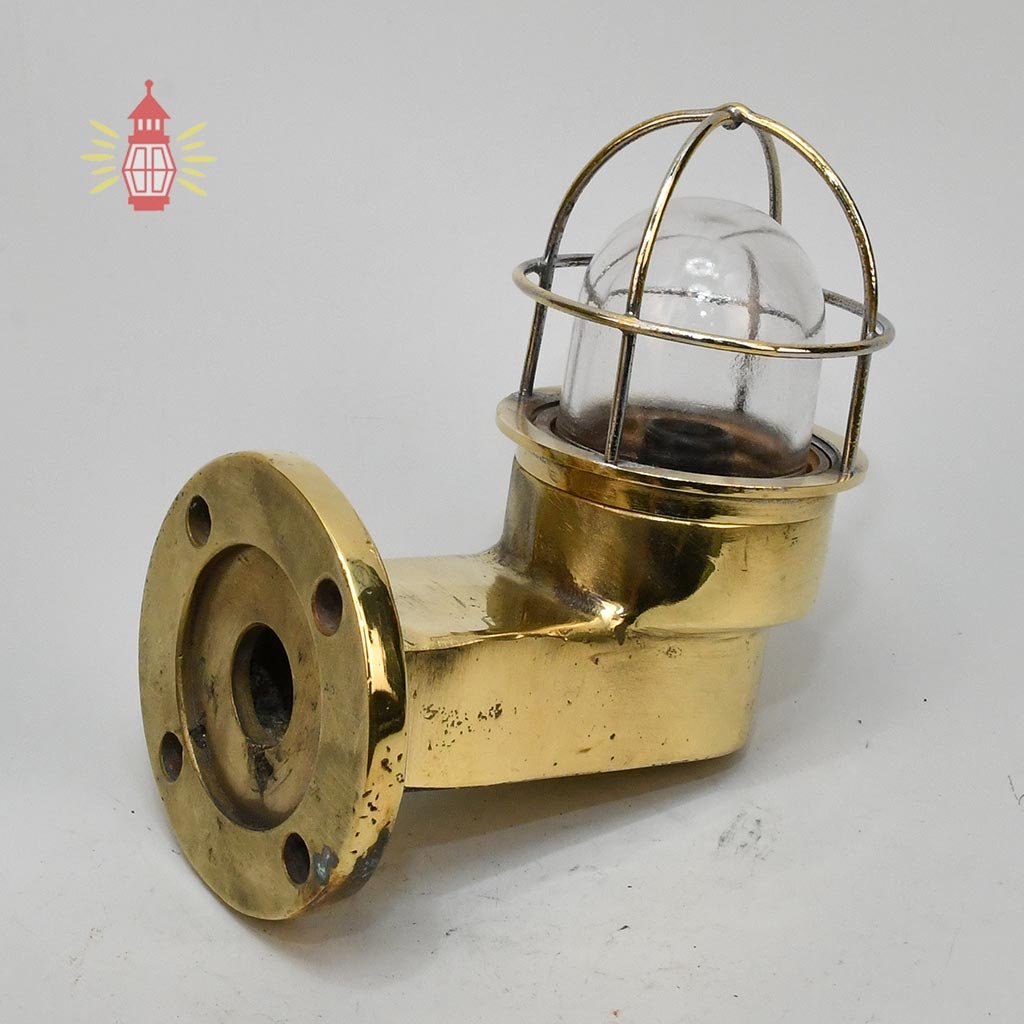 - DSC 8377 SL 10795 Authentic Vintage Small 90 Degree Brass Nautical Passage Light