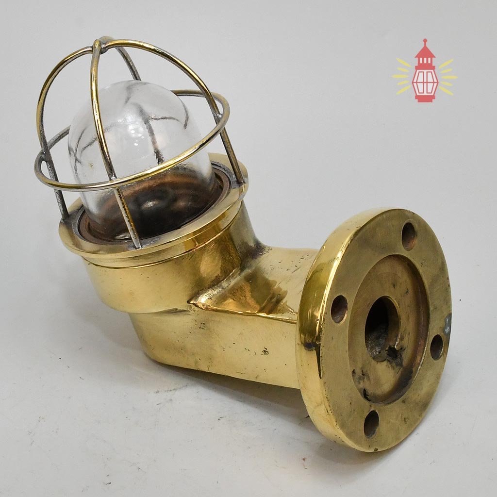 - DSC 8378 SL 10795 Authentic Vintage Small 90 Degree Brass Nautical Passage Light