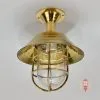 - DSC 8398 SL 10743 Marine Antique Brass Nautical Ceiling Mount Lamp with Shade