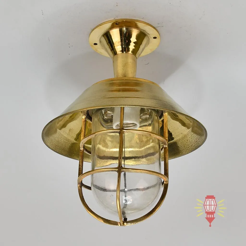 - DSC 8398 SL 10743 rotated Marine Antique Brass Nautical Ceiling Mount Lamp with Shade