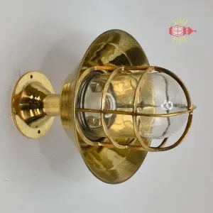 - DSC 8400 SL 10743 Marine Antique Brass Nautical Ceiling Mount Lamp with Shade