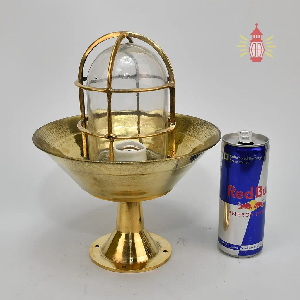 - DSC 8405 SL 10743 Marine Antique Brass Nautical Ceiling Mount Lamp with Shade