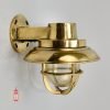 Handcrafted Brass 90 Degree Wall Light with Cap