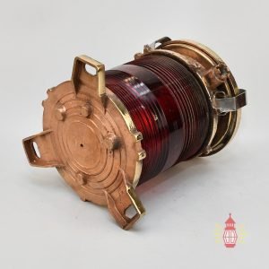 Authentic Polished Brass Port Navigation Light with Red Glass – Vintage Maritime