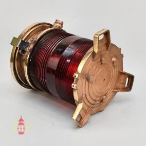 Authentic Polished Brass Port Navigation Light with Red Glass – Vintage Maritime