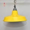 Authentic Vintage Iron Pendant Light with Yellow Shade – Nautical Salvage