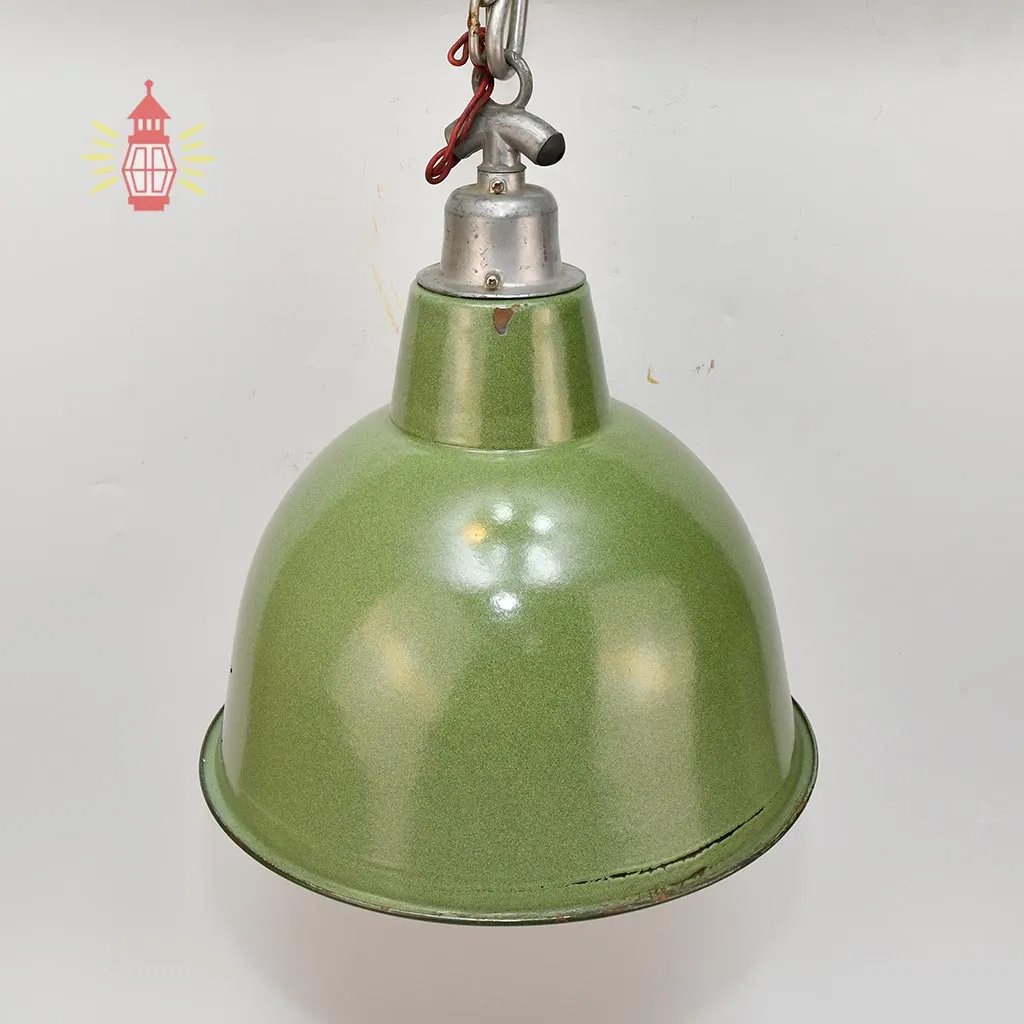 - SL 11765 1 Authentic Vintage Green Iron Cargo Pendant Light