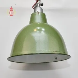 - SL 11765 2 Authentic Vintage Green Iron Cargo Pendant Light