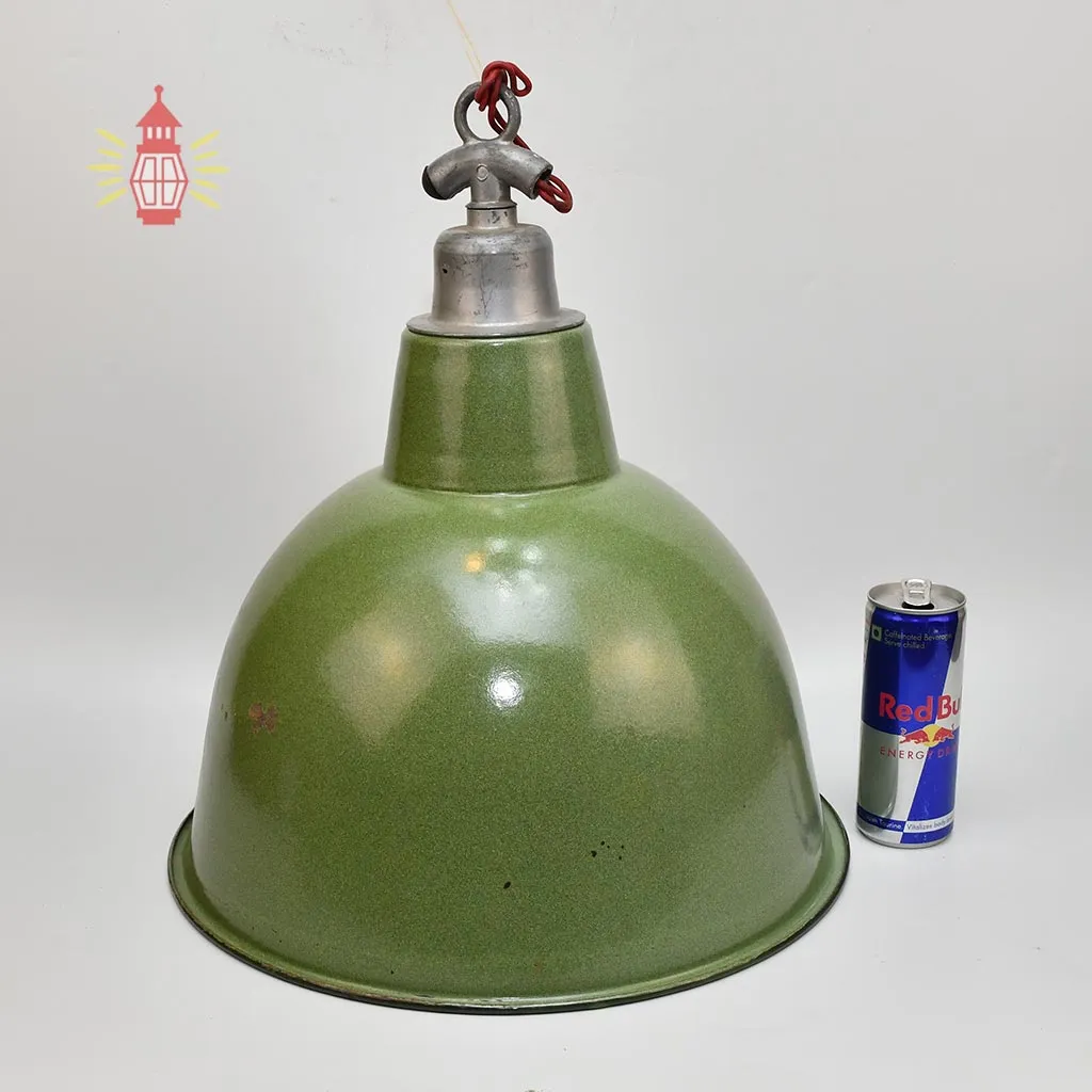- SL 11765 5 Authentic Vintage Green Iron Cargo Pendant Light