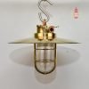 Authentic Vintage Polished Brass Cargo Pendant Light