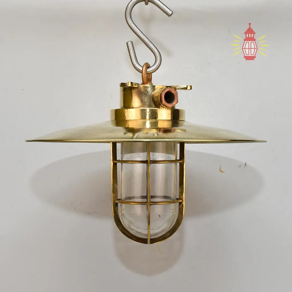 - SL 11774 Authentic Vintage Polished Brass Cargo Pendant Light