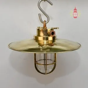 - SL 11774 1 Authentic Vintage Polished Brass Cargo Pendant Light