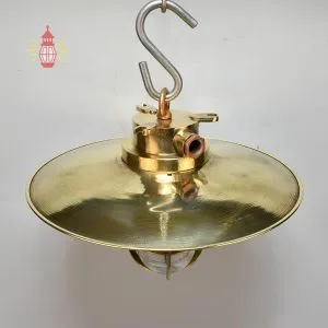 - SL 11774 2 Authentic Vintage Polished Brass Cargo Pendant Light