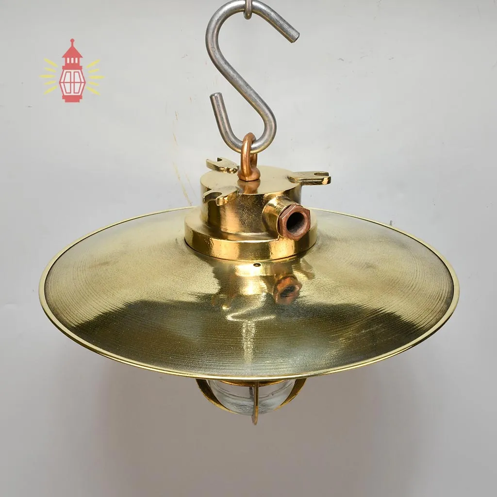 - SL 11774 2 Authentic Vintage Polished Brass Cargo Pendant Light