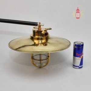 Authentic Vintage Polished Brass Cargo Pendant Light