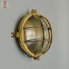 - SL 11808 Authentic Vintage Brass Round Nautical Bulkhead Wall Light