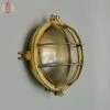 - SL 11808 Authentic Vintage Brass Round Nautical Bulkhead Wall Light